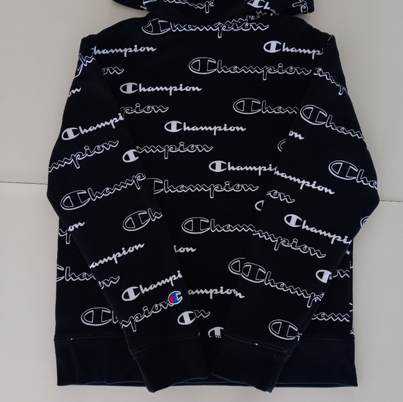 Champion Heritage Black Fleece Pull On Hoodie Boys Size Large - Picture 8 of 11